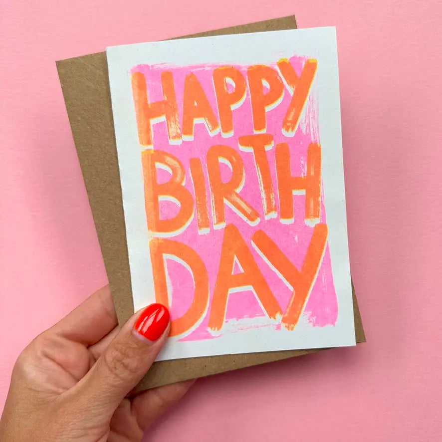 Pink Happy Birthday Card