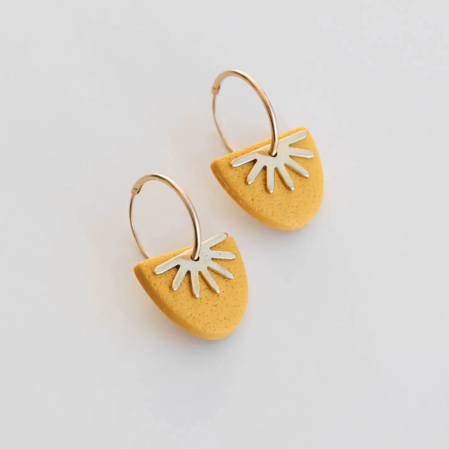 Sun Ray Earrings - sunshine yellow