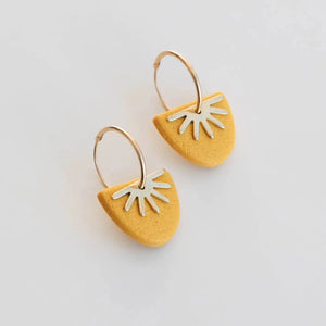 Sun Ray Earrings - sunshine yellow