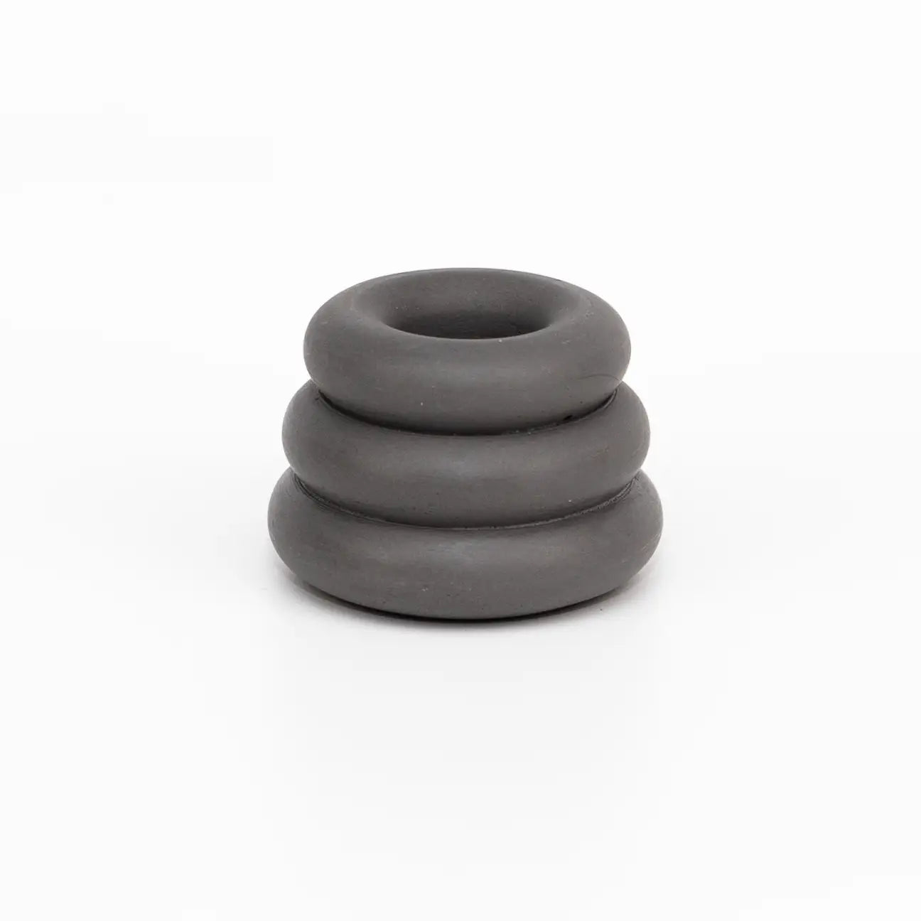 Triple O Candle Holder - charcoal