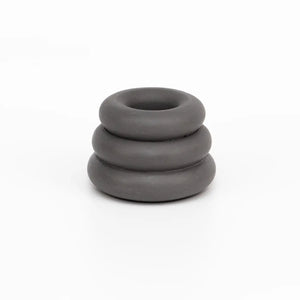 Triple O Candle Holder - charcoal