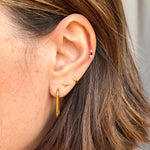 Load image into Gallery viewer, Single Noir Trio Gold Labret Stud Earring
