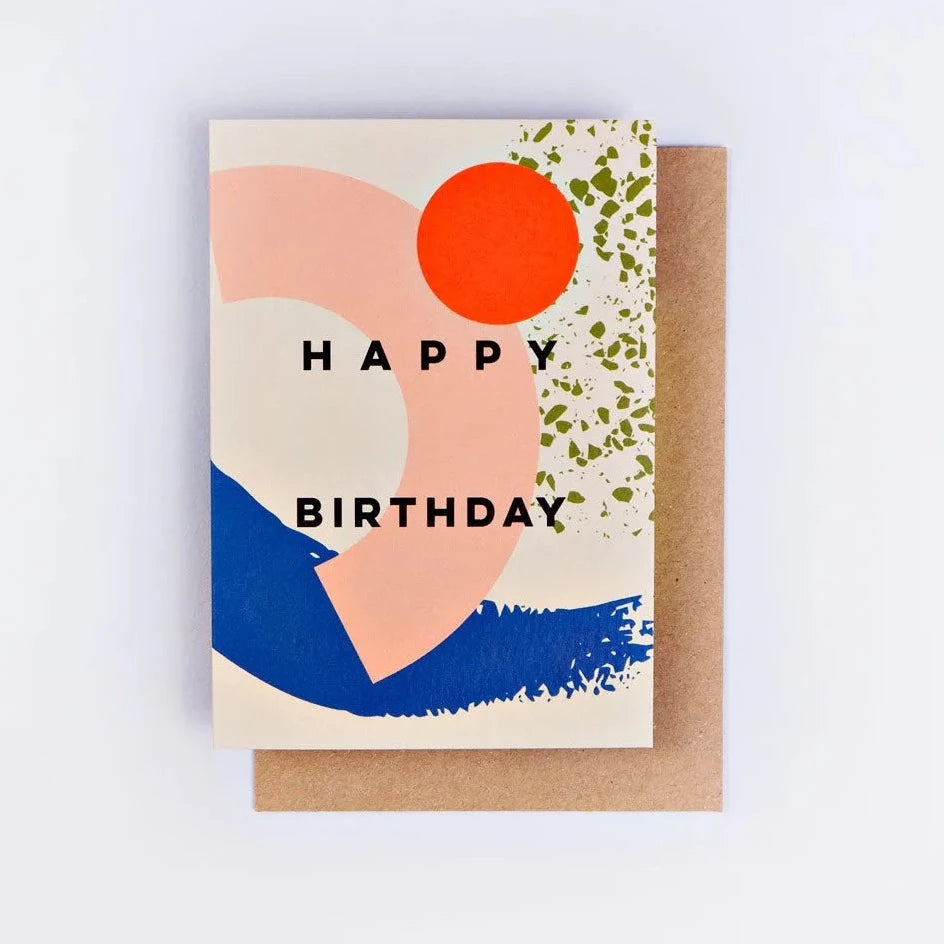 Memphis Brush Birthday Card