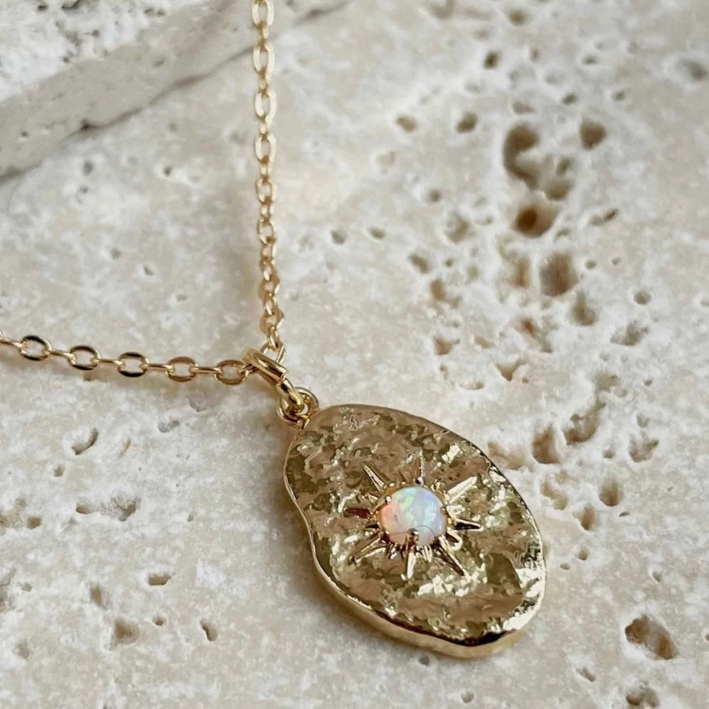 Eros Opal Sunburst Necklace