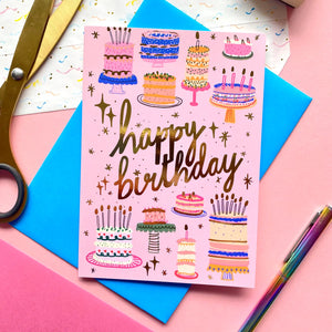 Happy Birthday Cake Pattern Card