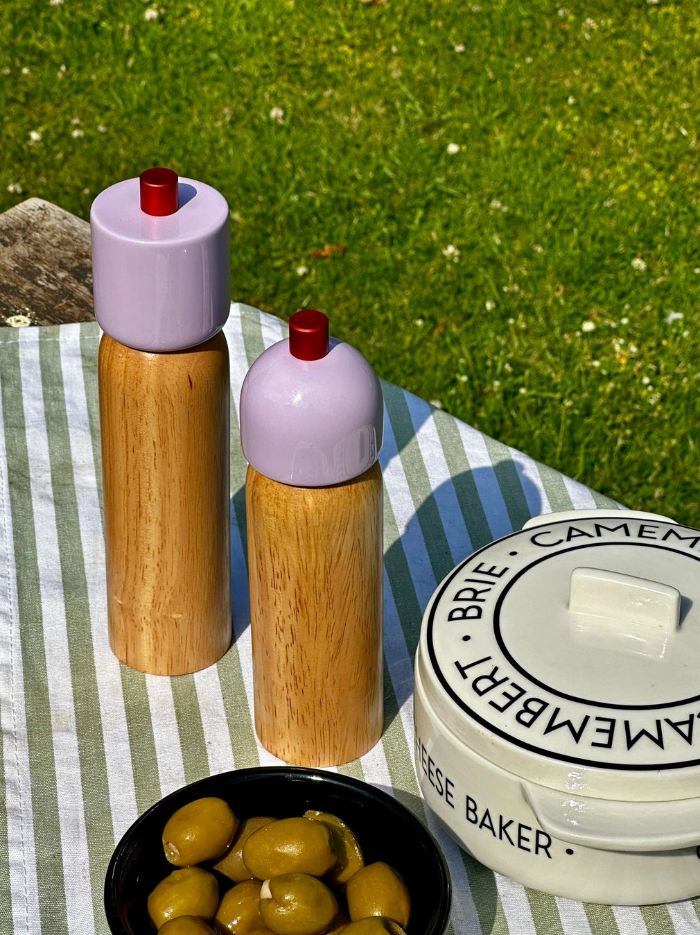 Salt & Pepper Grinder - lilac & red