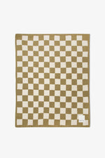 Load image into Gallery viewer, The Teddy Throw - 100% recycled - khaki check
