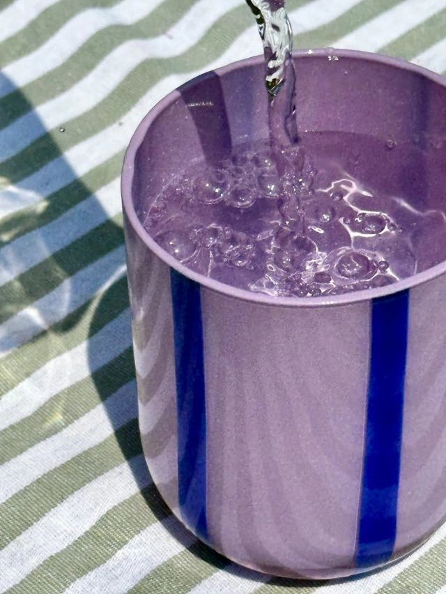 Atina Drinking Glass - navy & lilac