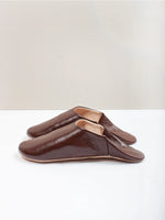 Load image into Gallery viewer, Men&#39;s Moroccan Babouche Slippers - chocolate
