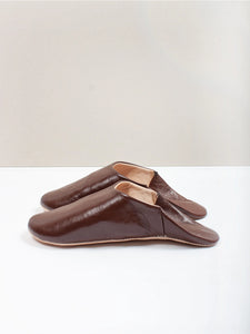 Men's Moroccan Babouche Slippers - chocolate