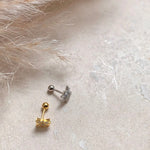 Load image into Gallery viewer, Single Star Stud Barbell Earring - Silver
