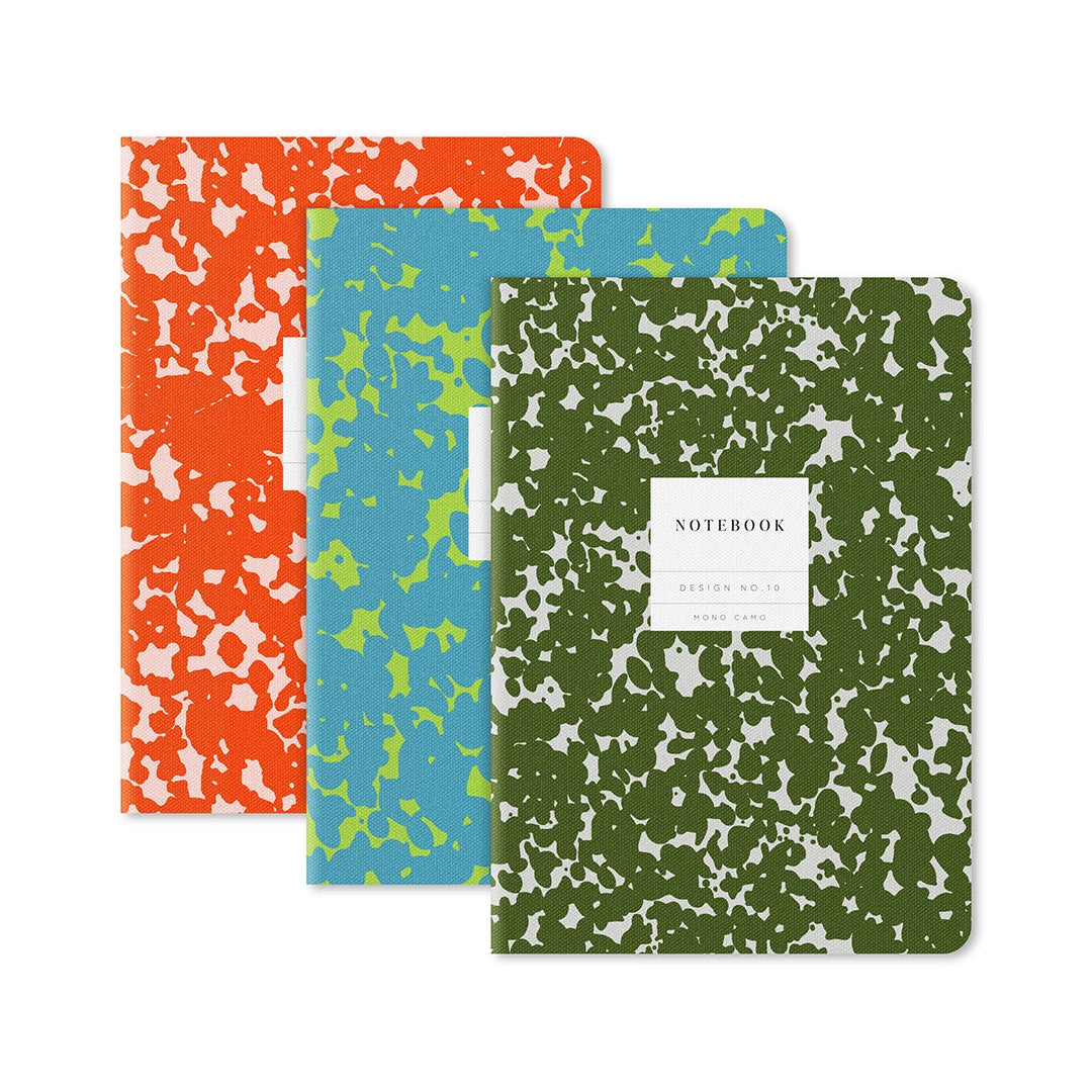 Colourful Camo Exercise Book - pack of 3