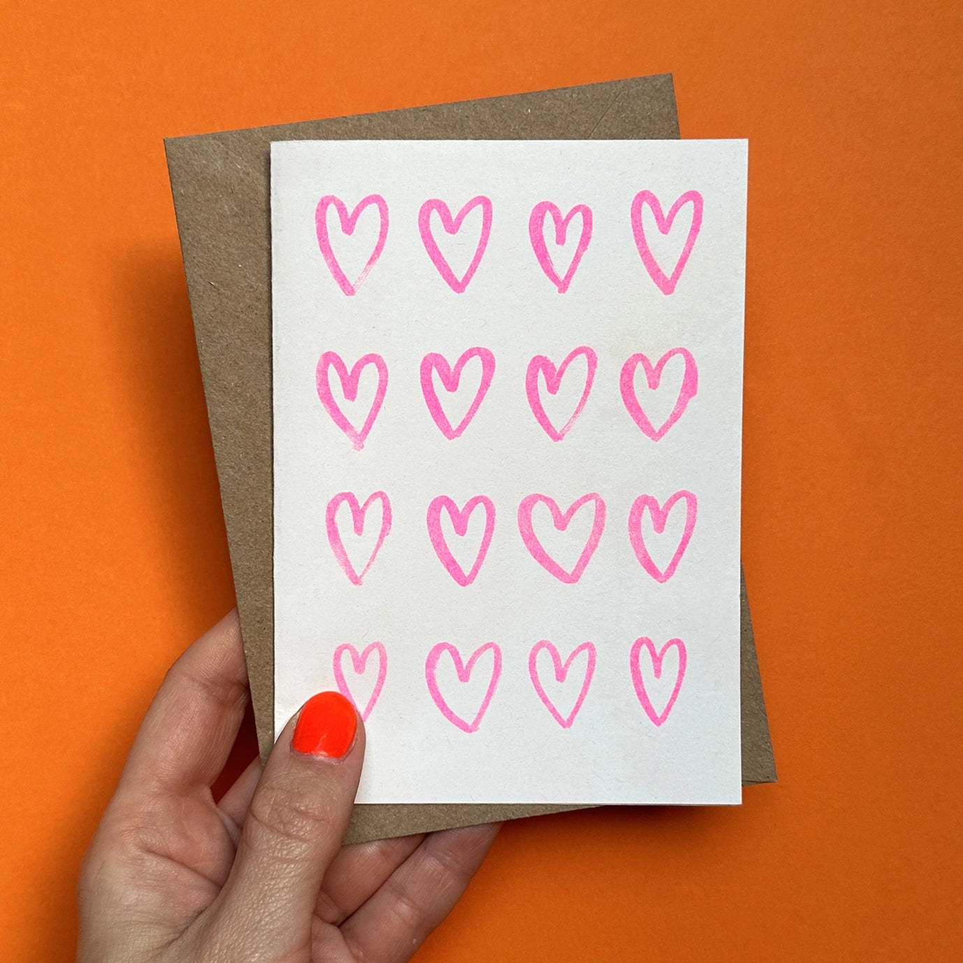 Pink Hearts Card