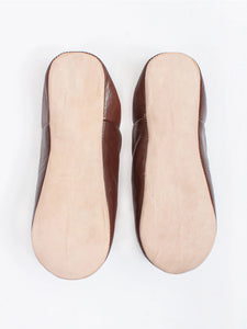 Men's Moroccan Babouche Slippers - chocolate