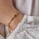 Load image into Gallery viewer, Emerald Curb Bracelet
