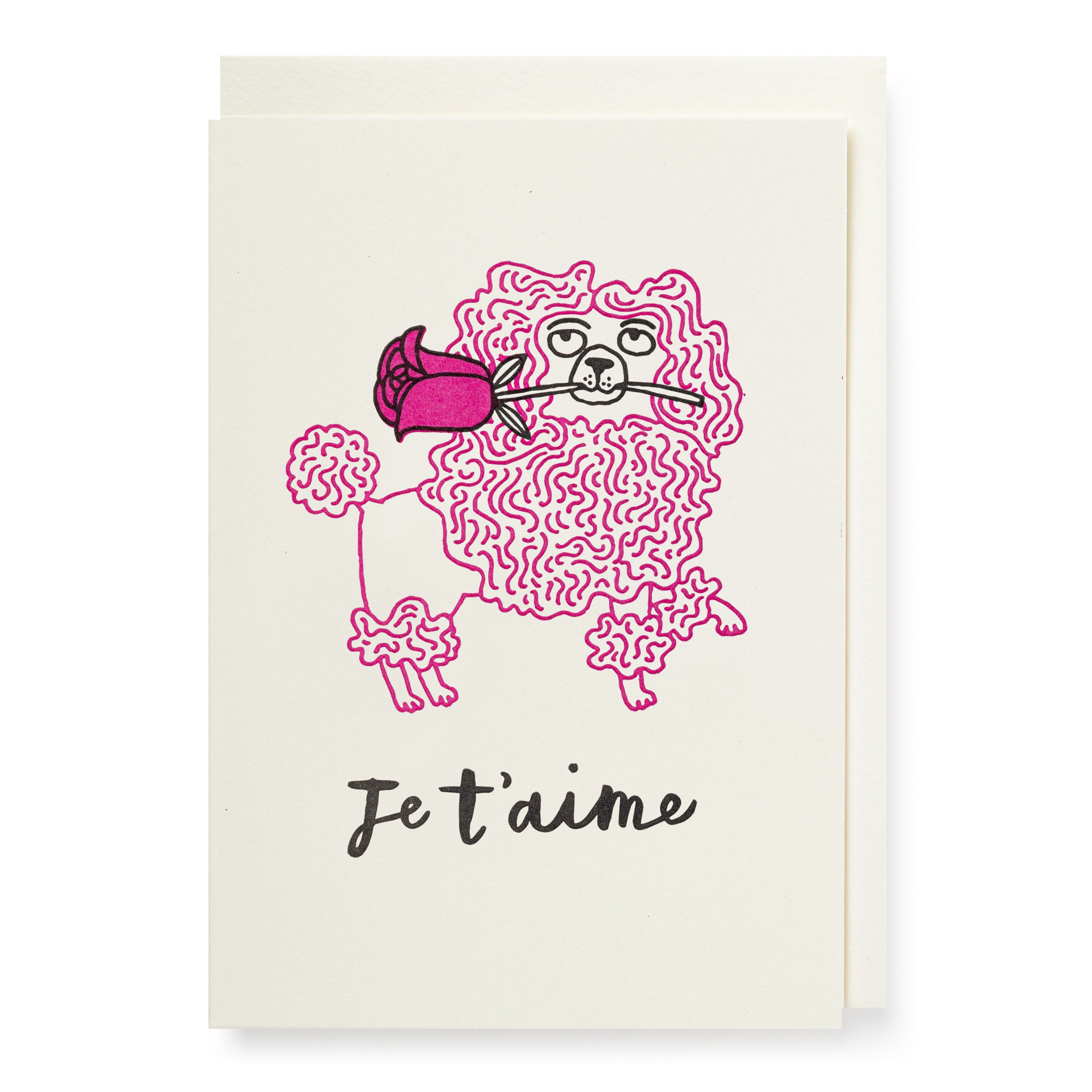 Poodle Je T'aime Card