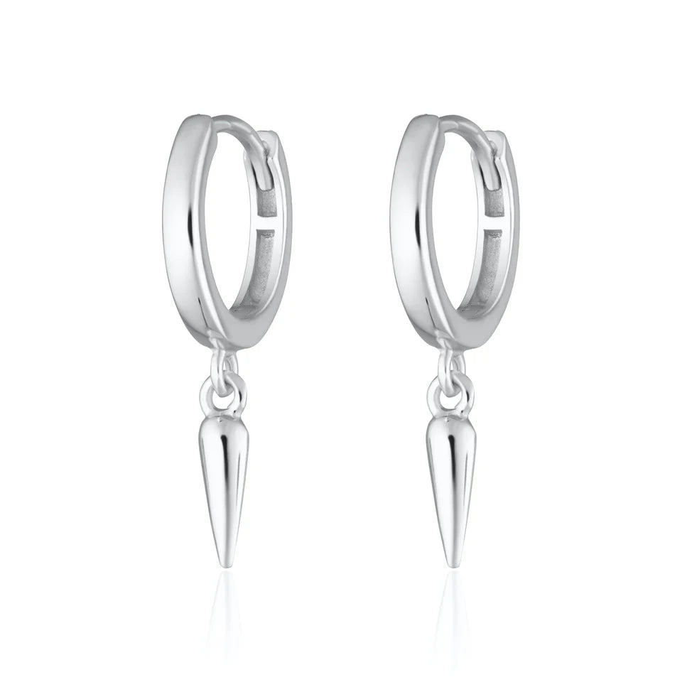 Claw Charm Hoop Earring - silver