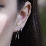 Load image into Gallery viewer, Claw Charm Hoop Earring - silver
