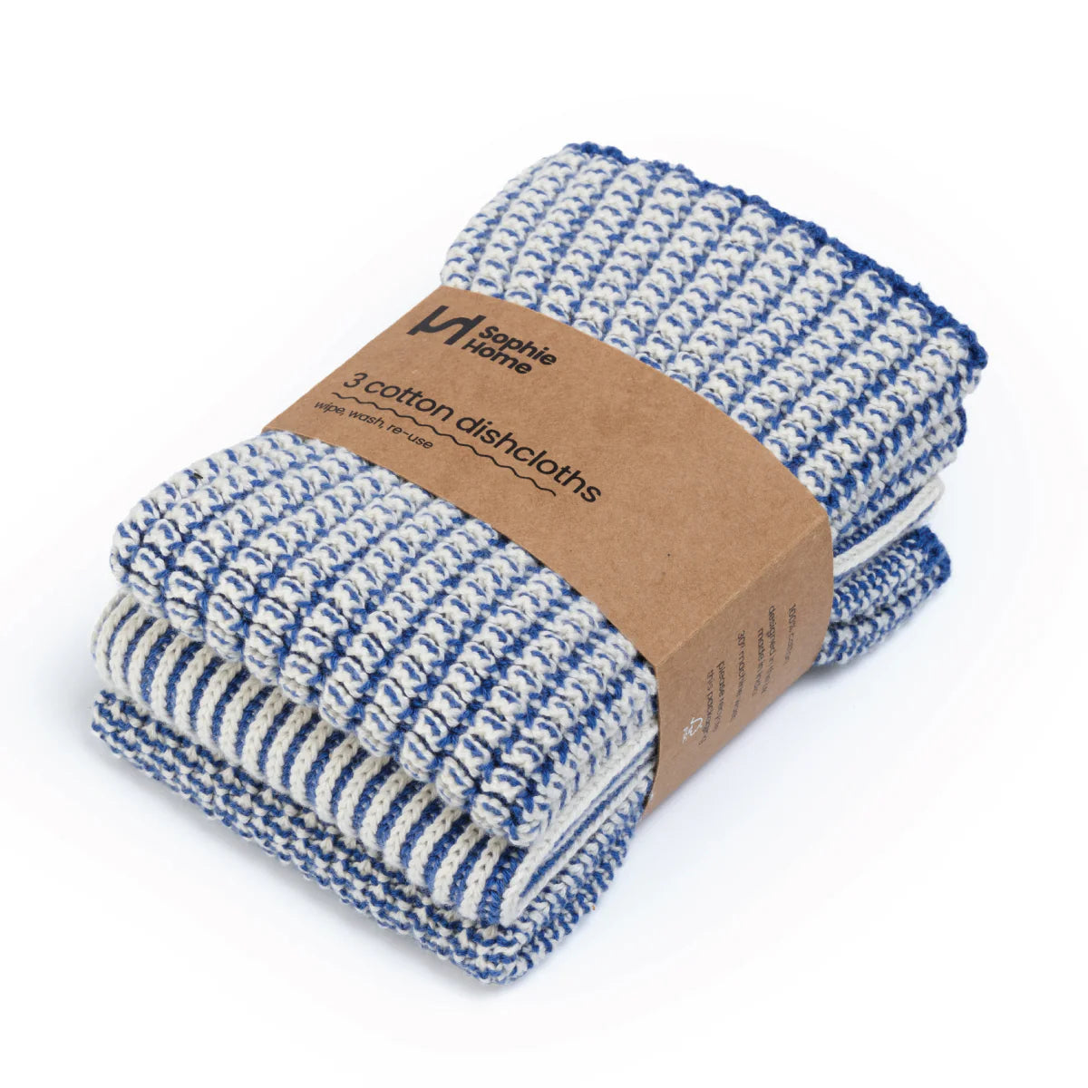 Reusable Textured Dishcloths - cobalt