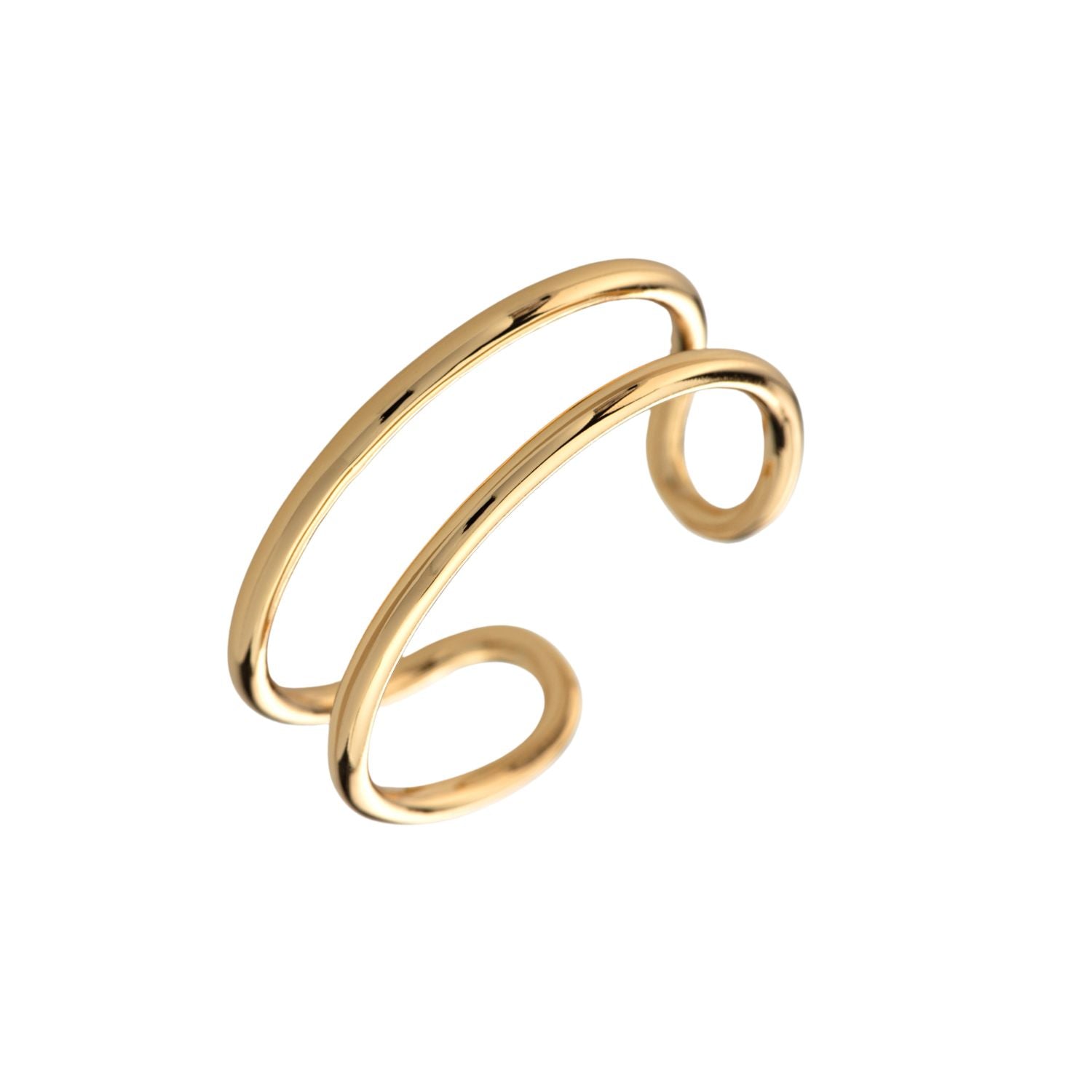 Double Band Adjustable Ring - gold / silver