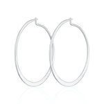 Load image into Gallery viewer, Flat Hoop Earrings - silver
