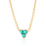 Load image into Gallery viewer, Turquoise Trinity Charm Necklace
