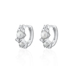 Load image into Gallery viewer, Pearl Huggie Earrings - silver
