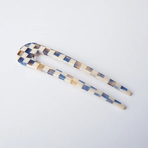 Ocean Checker Hairpin