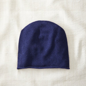 Mens Merino Wool Beanie Hat - navy blue