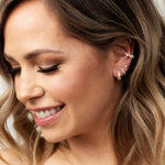 Load image into Gallery viewer, Pearl Huggie Earrings - silver
