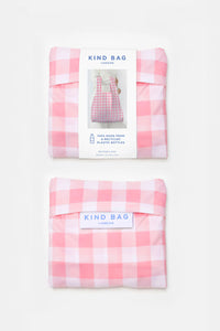 Gingham Bubblegum Pink Reusable Bag - medium