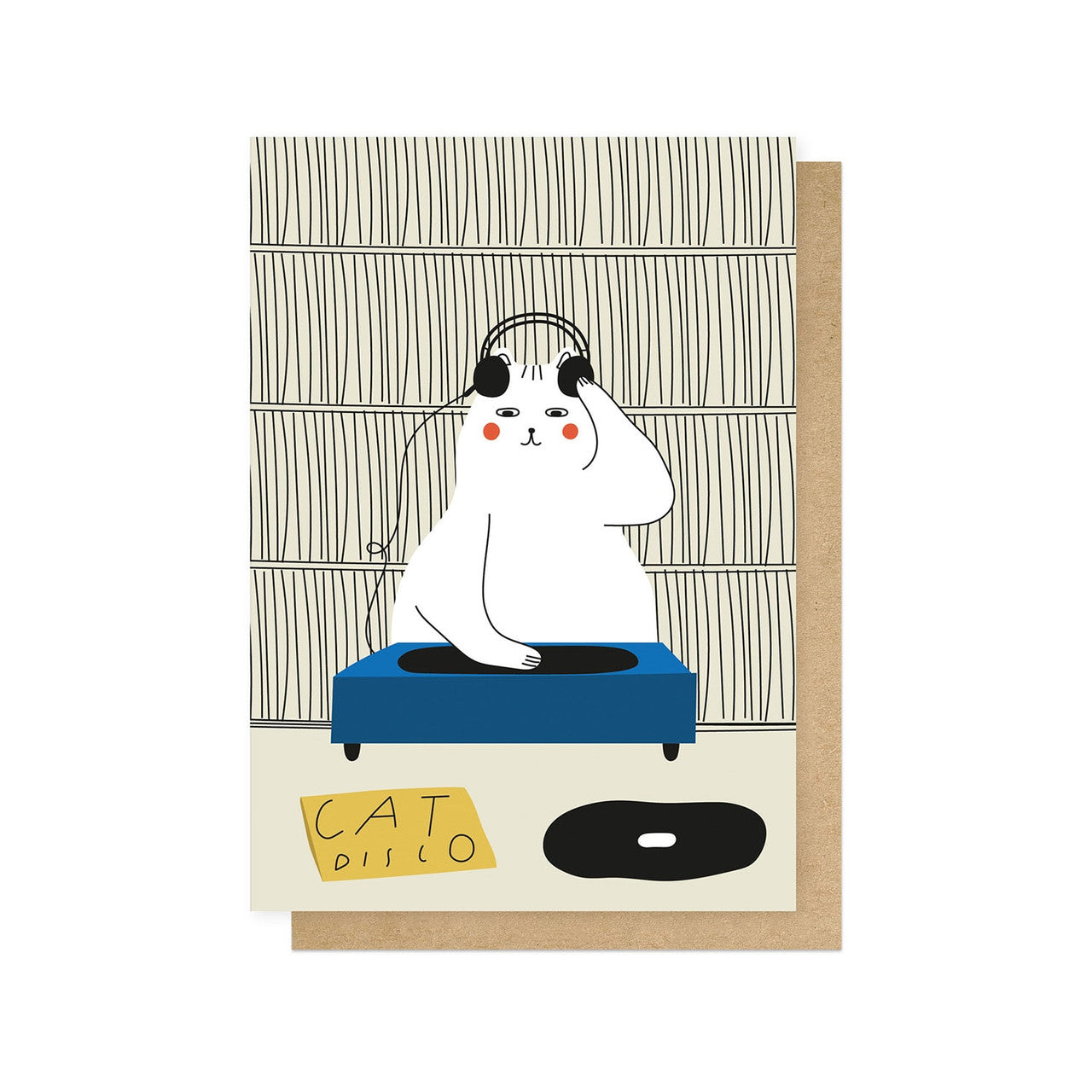 Cat Disco Greeting Card