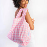 Load image into Gallery viewer, Gingham Bubblegum Pink Reusable Bag - medium
