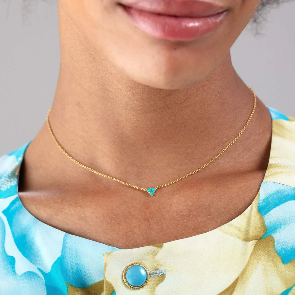 Turquoise Trinity Charm Necklace