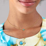 Load image into Gallery viewer, Turquoise Trinity Charm Necklace
