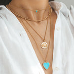 Load image into Gallery viewer, Turquoise Trinity Charm Necklace
