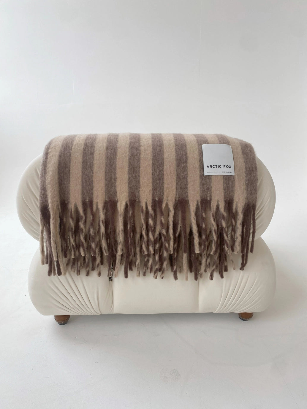 Wool Stripe Throw - burnt umber stripe