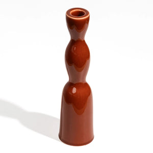 Tall Wave Candle Holder - terracotta