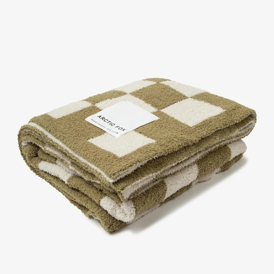 The Teddy Throw - 100% recycled - khaki check