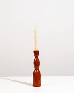 Tall Wave Candle Holder - terracotta