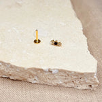 Load image into Gallery viewer, Single Noir Trio Gold Labret Stud Earring
