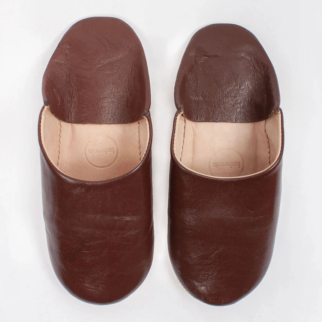 Men's Moroccan Babouche Slippers - chocolate