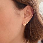 Load image into Gallery viewer, Single Diamante Star Huggie Earring - gold / silver
