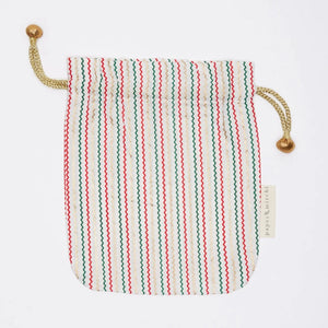 Stripe Reusable Drawstring Fabric Gift Bag - small / medium / large