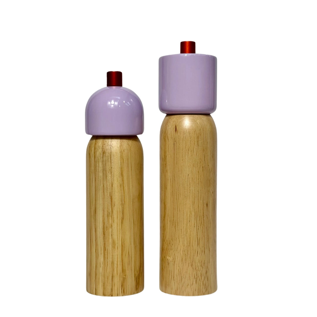 Salt & Pepper Grinder - lilac & red