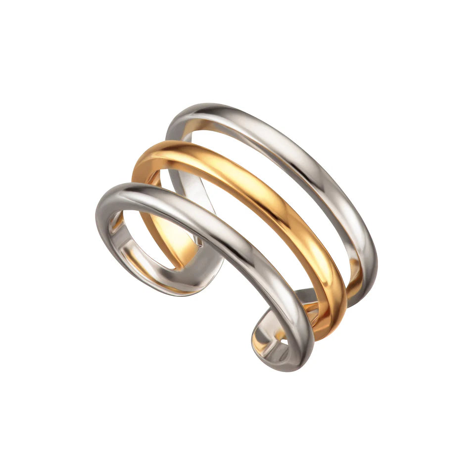 Mixed Metal Triple Band Ring