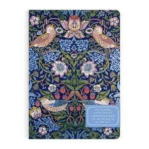 William Morris Strawberry Thief Print Embroidered Notebook